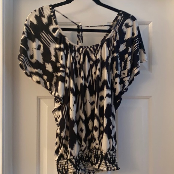 Black and cream print top - Picture 1 of 1